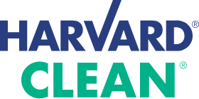 clean@2x The image displays the Harvard Clean logo, with "HARVARD" in blue uppercase letters and "CLEAN" in green uppercase letters below it. A checkmark is cleverly integrated into the letter "V" in "HARVARD," highlighting its expertise among commercial cleaning companies.