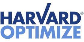 Harvard Logos HSG (1) A logo featuring the words "HARVARD OPTIMIZE" in blue capital letters. The word "HARVARD" is in a darker shade of blue with a stylized checkmark integrated into the "V." "OPTIMIZE" is in a lighter blue color below "HARVARD," conveying professionalism ideal for office cleaning services.